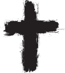 Textured Religion Cross . Christian cross . Vector - obrazy, fototapety, plakaty