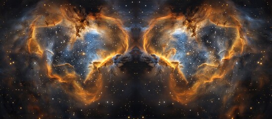 Witness the dynamic process of star formation taking place amidst the stunning nebulae IC1805 and IC1848 in space, showcasing the birth of new stars and the intricate interplay of gases and cosmic