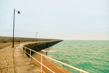 Scenic view of St. Catherine&lsquo;s Breakwater, Jersey