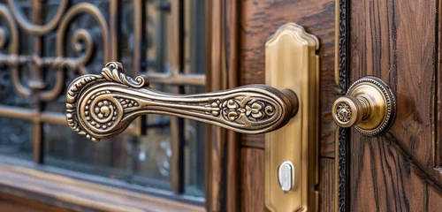 Photo sur Plexiglas Vielles portes old door handle