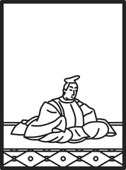 シンプル線画百人一首　春道列樹