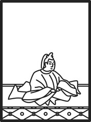 シンプル線画百人一首　紀友則