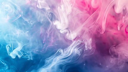 Wispy tendrils of colored smoke drift and swirl against a dark background. - obrazy, fototapety, plakaty