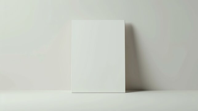 Inspired by the minimalist style, this image features a blank canvas standing on a solid color background.
