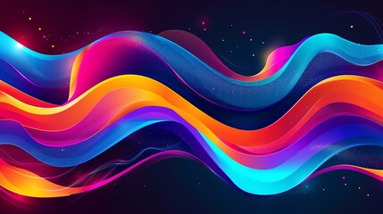 This is an abstract background image. The image features a colorful wave pattern in a gradient of blue, orange, pink, and yellow.