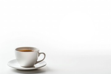 Obraz na płótnie Canvas A simple, elegant coffee cup filled with black coffee, against a blank background, emphasizing minimalism and serenity