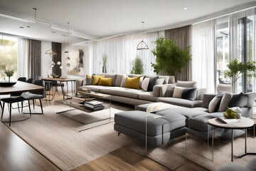 modern living room generated by AI technology