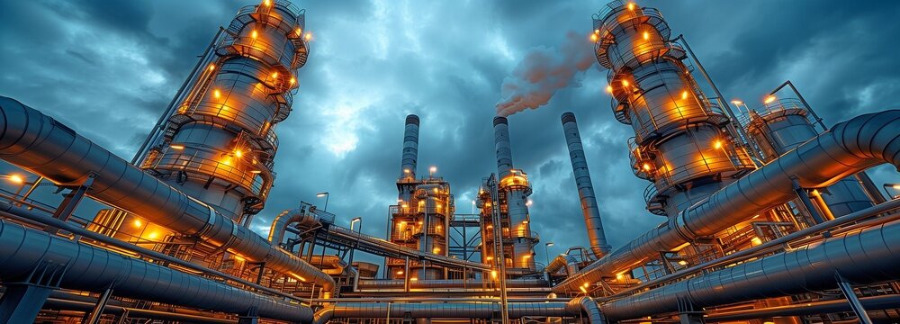 At the thermal power plant, the steam pipes