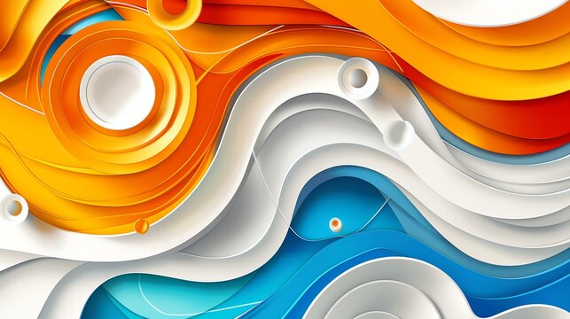 Abstract background with a flowing, organic design. The colors are bright and saturated, and the shapes are soft and rounded.