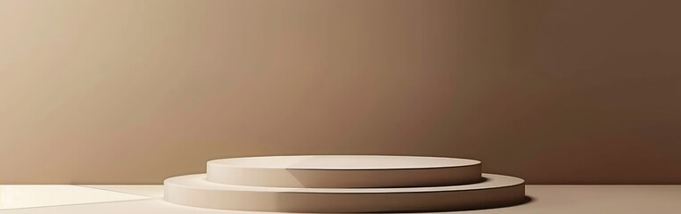 3d render of podium for product presentation. Abstract minimal scene with geometric shapes on the wall