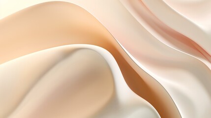 3D rendering of a smooth, flowing, liquid-like surface with soft, pastel colors. The image has a...