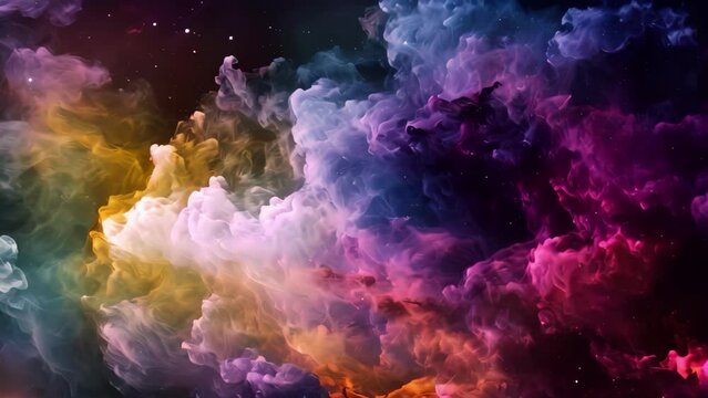 Cosmic space and stars, color cosmic abstract background. Colorful space galaxy and cloud nebula, AI Generated
