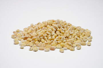 Pile of pearl barley concept background