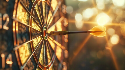 Fototapeta premium Dart Game Dynamics, Focus on Accuracy and Strategy, Competition and Success Concept