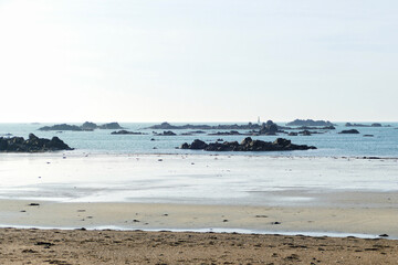 Panoramic view of the tidal zone in St. Clement, Jersey
