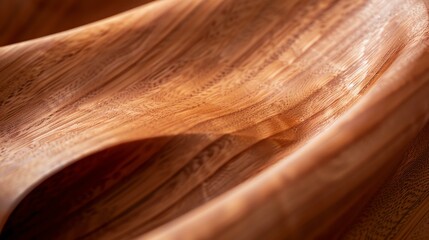 This image is a close-up of a wooden surface. The wood has a rich, dark brown color and a smooth,...