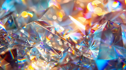 Colorful abstract background. Light refraction in a crystal. Dispersion of light. - obrazy, fototapety, plakaty