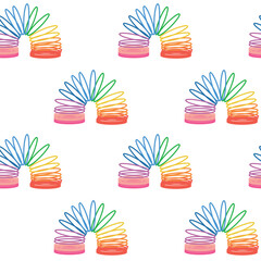 Vector retro toy pattern, rainbow toy
