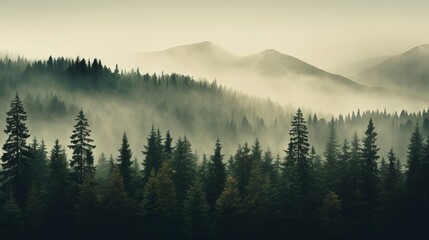 Mystical Fir Forest: Captured in Hipster Vintage Style with Canon RF 50mm f/1.2L USM