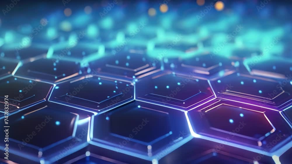 Poster abstract technology background with hexagons. 3d rendering toned image, 3d rendering of abstract hex