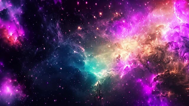 Nebula and galaxies in space. Elements of this image furnished by NASA, A breathtaking image of a bustling colorful galaxy, AI Generated