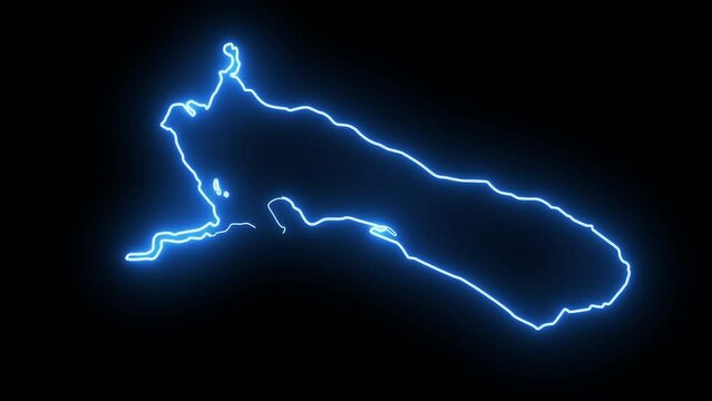 Viedma map in argentina with glowing neon effect