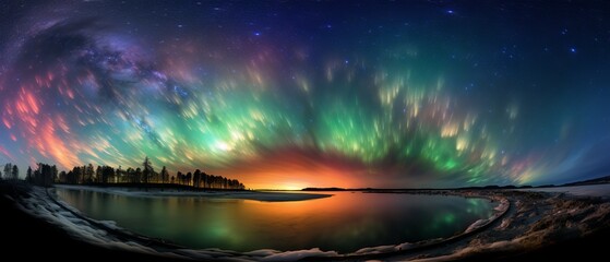Mesmerizing Aurora Borealis Over Milky Way Spiral Galaxy, Canon RF 50mm f/1.2L USM Capture