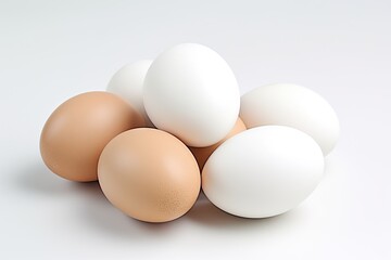 Freshly Laid White Eggs - Pure & Simple. A Close-up Shot of White Eggs on White