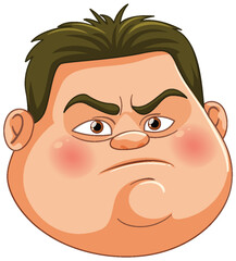 Vector illustration of a man with a displeased look