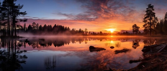 Stunning Sunrise Panorama over Lake - Captured with Canon RF 50mm f/1.2L USM