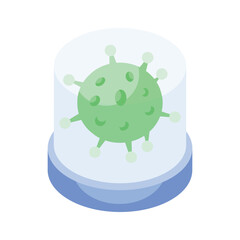 Viral coronavirus isometric vector design, infectious disease