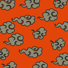 雲。積乱雲。素材。和風。和柄。cloud. Cumulonimbus cloud. material. Japanese style. Japanese pattern.