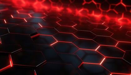Obraz premium Abstract Futuristic background with hexagons . dark sci-fi hi-tech wallpaper