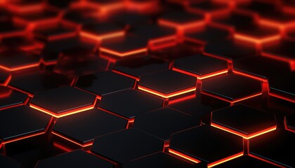 Fototapeta premium Abstract Futuristic background with hexagons . dark sci-fi hi-tech wallpaper
