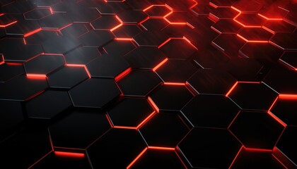 Obraz premium Abstract Futuristic background with hexagons . dark sci-fi hi-tech wallpaper