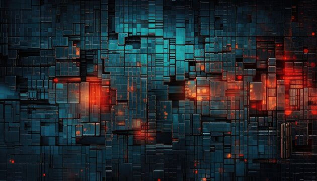 Abstract futuristic sci-fi cyberpunk seamless displacement map. Complex intricate glitch art