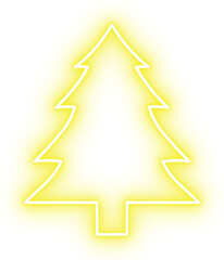 Neon Christmas tree icon for Christmas decoration, new year party
