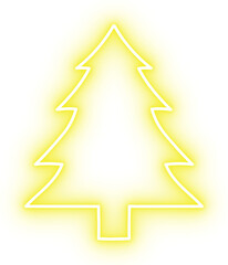 Fototapeta premium Neon Christmas tree icon for Christmas decoration, new year party