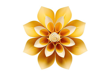 Dimensional paper flower. Handmade, hobby isolated on PNG Background. Generative Ai.
