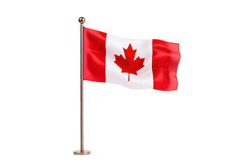 Canada flag waving isolated on PNG Background. Generative Ai.
