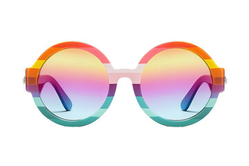 Fototapeta premium Round shaped hippie sunglasses isolated on PNG Background. Generative Ai. 
