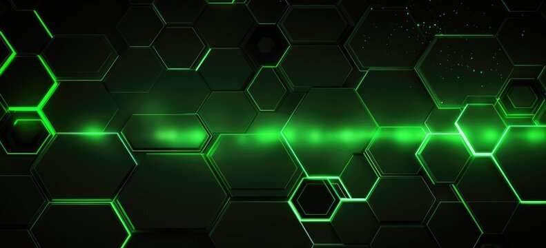 Abstract green hexagonal background Futuristic technology concept