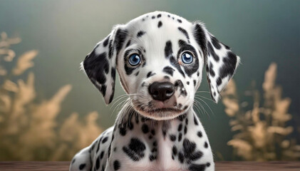 close-up shot of cute dalmatian dog