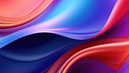 Abstract vibrant colors wavy flow 3d rendered illustration background - obrazy, fototapety, plakaty