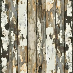 Aged wooden planks with peeling paint