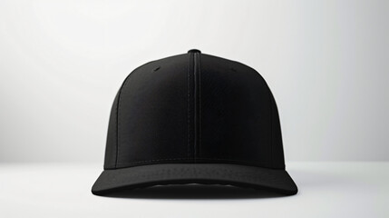 Fototapeta premium black baseball cap mock up isolated on white background