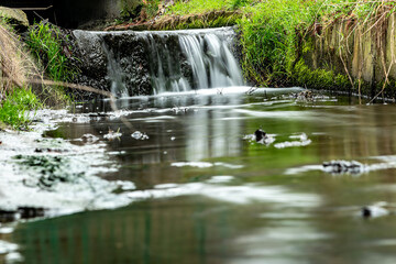 woda, jezior, rzeka, dom, krajobraz, charakter, sadzawka, drzew, countryside, lato, drzew,...