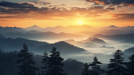 Serene Sunrise Over Majestic Mountain Peaks, Captured with Canon RF 50mm f/1.2L USM Lens