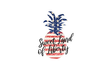 Sweet land of Liberty 4th July PNG Sublimation