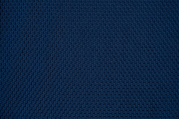 Navy Blue Woven Fabric Texture Close-Up.